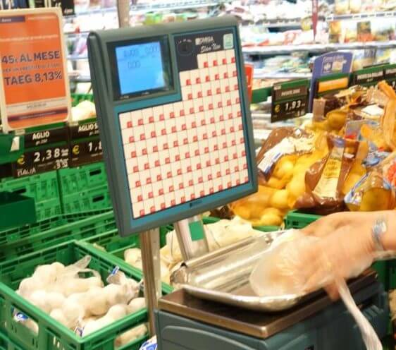 Weighing Produce in an Italian Grocery