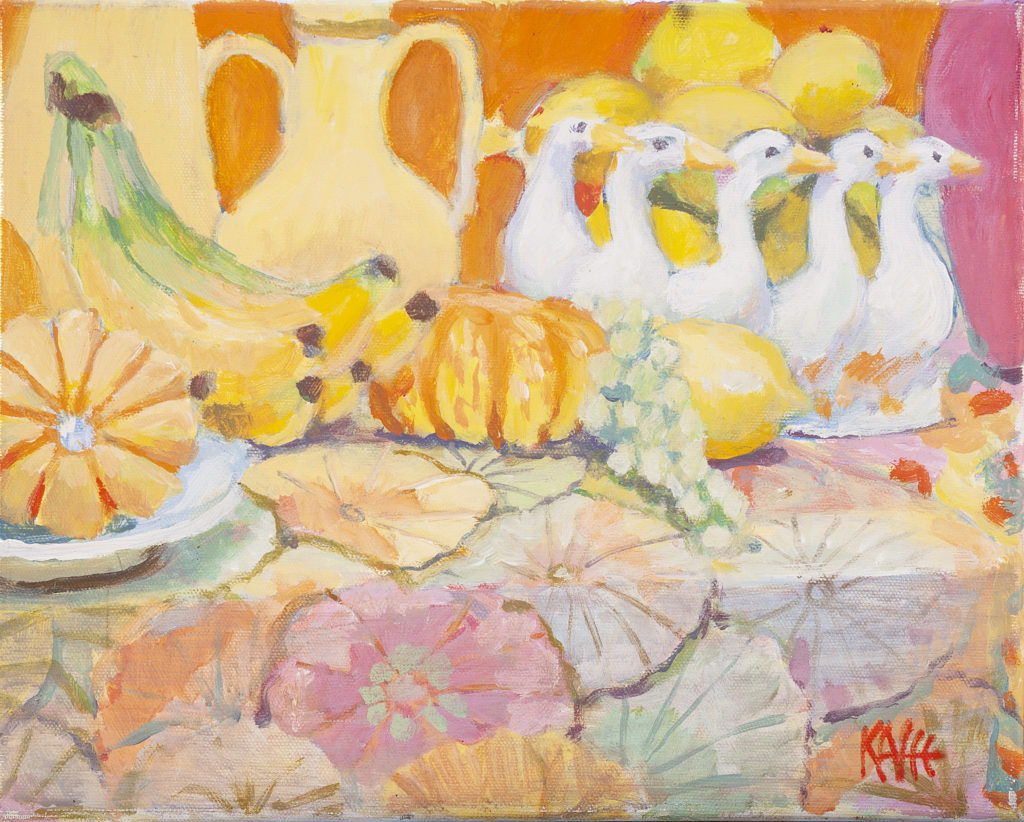 Goose Bowl Still Life by Kaffe Fassett 